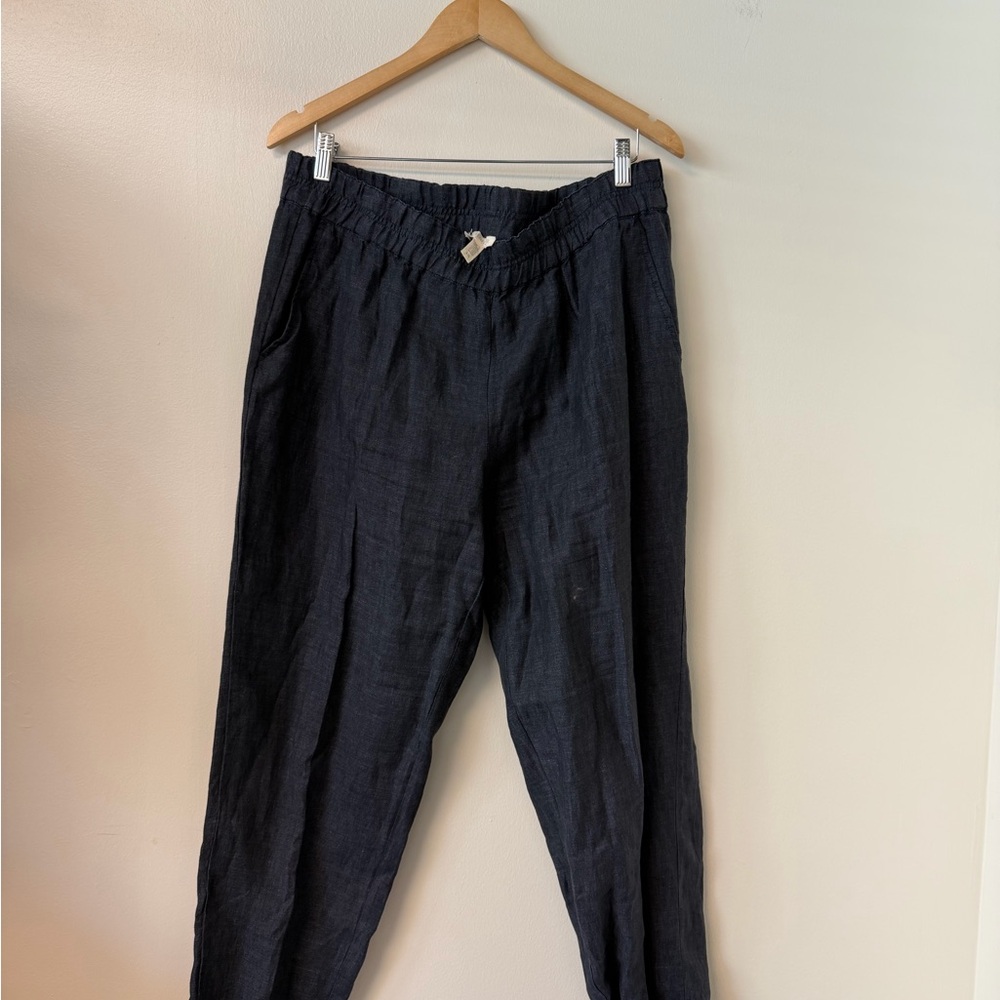 Navy blue Eileen Fisher linen pants size large